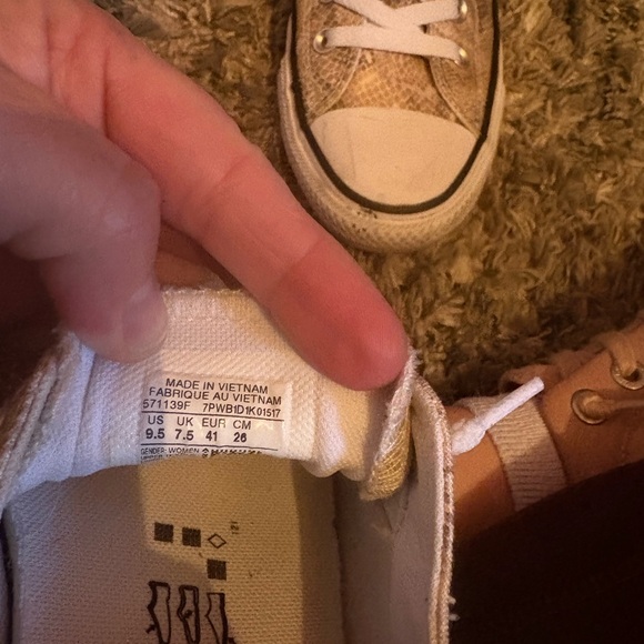 Converse Women's Beige Snake Pattern Sneakers - Picture 5 of 5